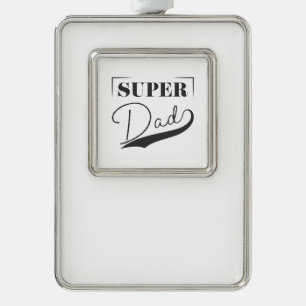 Super Vater Rahmen-Ornament Silber