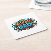 Super Vater Rechteckiger Pappuntersetzer (angewinkelt)