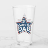 Super Vater Red White und Blue Glas (Vorderseite)