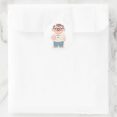 👨 Super Vater Runder Aufkleber (Tasche)