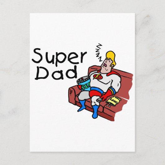 Super Vater (Schlafen) Postkarte (Vorderseite)