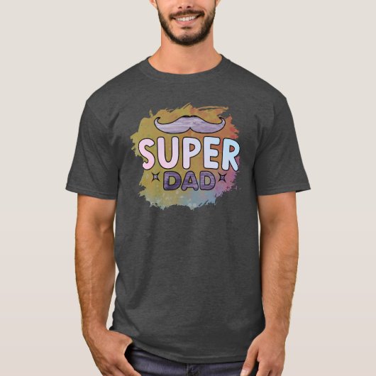 Super Vater, Spaß, Schnurrbart T-Shirt (Vorderseite)