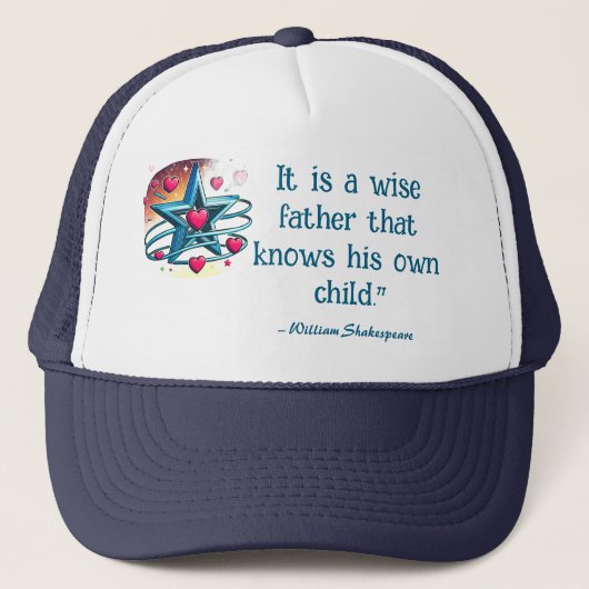 Super Vater - Star & Hearts Trucker Hat Truckerkappe (Vorderseite)