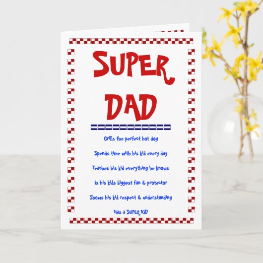 SUPER VATER, SUPER KID KARTE (Gelbe Blume)