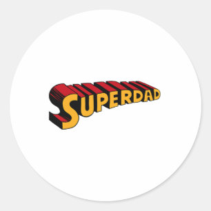 Super Vater Superdad Funny Superhero Vater Runder Aufkleber