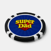 Super Vater, Superheld Rot/Gelb/Blau Vatertag Pokerchips (Einzeln)