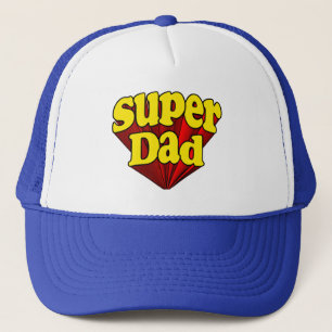 Super Vater, Superheld Rot/Gelb/Blau Vatertag Truckerkappe