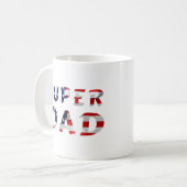 Super Vater und die amerikanische Flagge Kaffeetasse (Vorderseite Links)