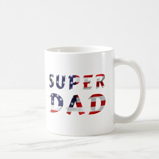 Super Vater und die amerikanische Flagge Kaffeetasse (Rechts)