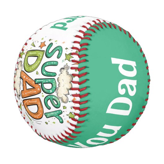 Super Vater Wir Liebe Sie mit Namen Baseball (Schrägansicht)