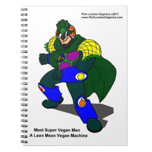 Super Vegan Man (Our Mascot) Spiral Notebook Notizblock