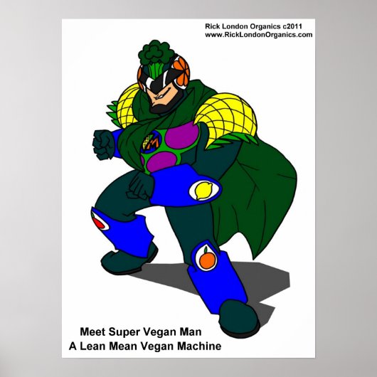 Super Vegan Man (Unser Maskottchen) Poster (Vorne)