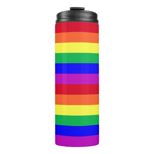 Super Vivid Vibrant Colors Gay Pride Rainbow Flag Thermosbecher (Vorderseite)