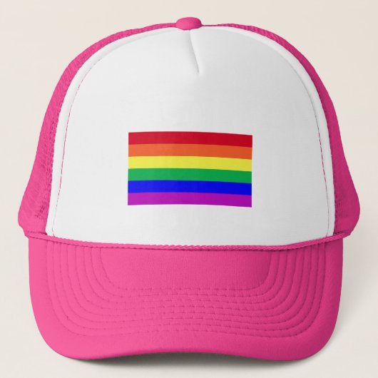 Super Vivid Vibrant Colors LGBT Pride Rainbow Flag Truckerkappe (Vorderseite)