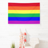 Super Vivid Vibrant Colors LGBTQ+ Rainbow Stripes Banner (InSitu)
