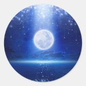 Super Vollmond Sternkleber Runder Aufkleber (Vorderseite)