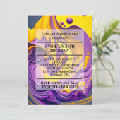 Super Wavy Print Geburtstagsparty Einladung (Stehend Vorderseite)