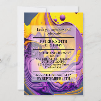 Super Wavy Print Geburtstagsparty Einladung