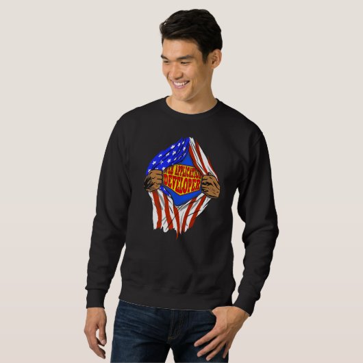 Super Web Application Developer Hero Job Sweatshirt (Vorne ganz)