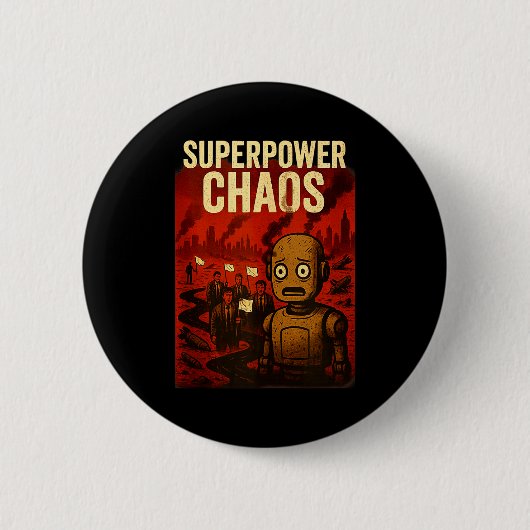 Super Wer Chaos Dystoan Satire War Consequences Gi Button (Vorderseite)