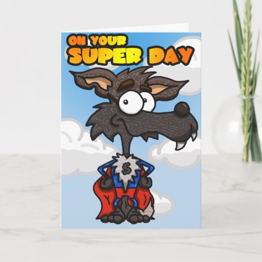 Super Wolf Birthday Card Karte (Vorderseite)