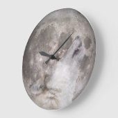 Super Wolf Moon Große Wanduhr (Winkel)