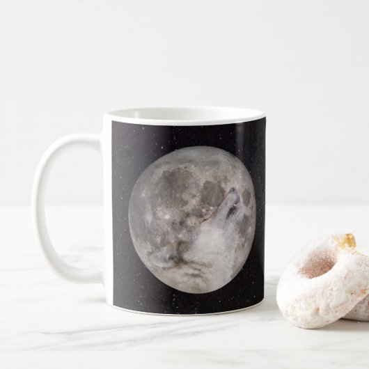Super Wolf Moon Kaffeetasse (Mit Donut)