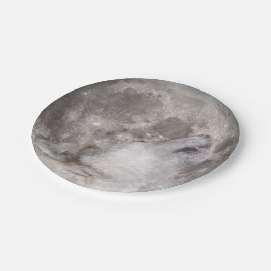 Super Wolf Moon Pappteller (Schrägansicht)