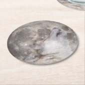 Super Wolf Moon Runder Pappuntersetzer (Angewinkelt)