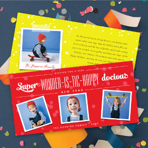 Super Wunder-haft Glückliches Neujahrsfoto Feiertagskarte
