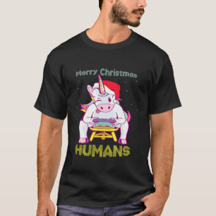 Super Xmas Einhorn Gamer Schlafanzug Für Kinder Fr T-Shirt