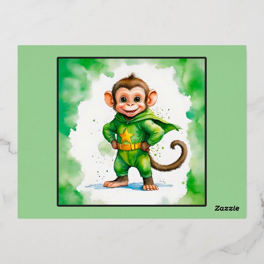 Superaffe, Folien Feiertagspostkarte (Rückseite)