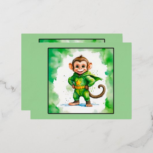 Superaffe, Folien Feiertagspostkarte (Vorderseite/Rückseite)