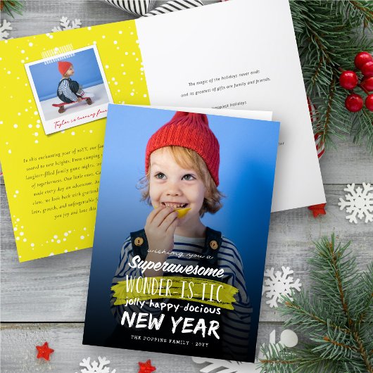 Superawesome Wonderistic glücklich Jahr Feiertagskarte