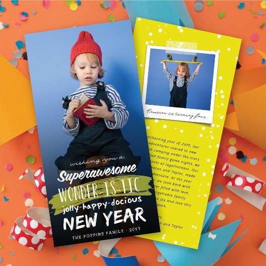 Superawesome Wonderistic glücklich Jahr Feiertagskarte