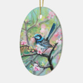 Superb Fairy Wren - Keramik Ornament (Links)
