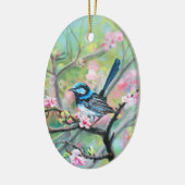 Superb Fairy Wren - Keramik Ornament (Links)