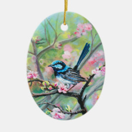 Superb Fairy Wren - Keramik Ornament