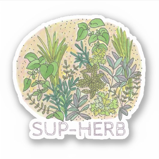Superb Herb Garden Aufkleber (Vorderseite)