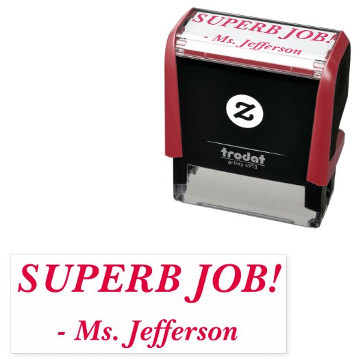 "SUPERB JOB!" Briefmarke aus Kautschuk Permastempel (Beispiel)