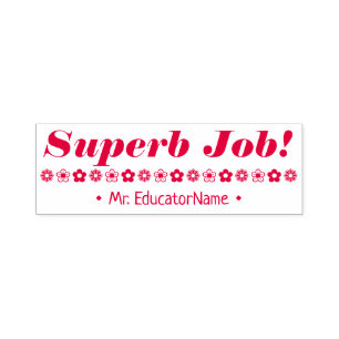 "Superb Job!" + Instructor Name Gummi Briefmarke Permastempel