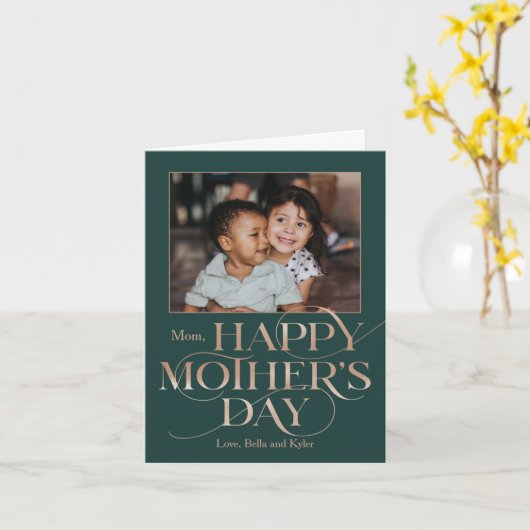 Superb Swirl Happy Mother's Day Foto Card Karte (Gelbe Blume)