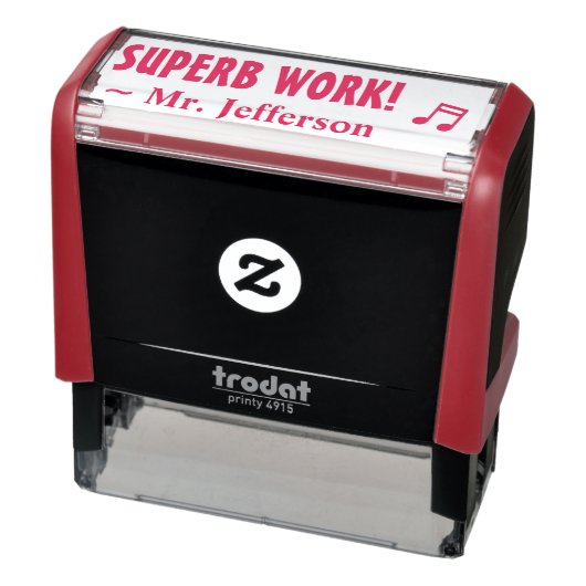 "SUPERB WORK!" + Teacher's Name Rubber Briefmarke Permastempel (Produkt)