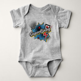 SuperBABY Superheld-Comic-Karosseriegeschenk GRAY Baby Strampler