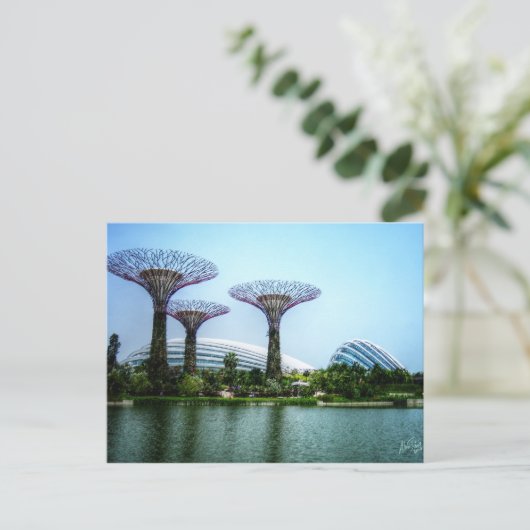 Superbäume, Gewächshaus und Libellensee Postkarte (Stehend Vorderseite)