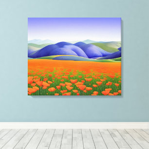 Superblumen   Surreal Poppies Landschaft Leinwanddruck