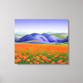 Superblumen | Surreal Poppies Landschaft Leinwanddruck (Vorderseite)