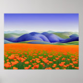 Superblumen | Surreal Poppies Landschaft Poster (Vorne)