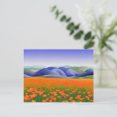 Superblumen | Surreal Poppies Landschaft Postkarte (Stehend Vorderseite)