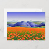 Superblumen | Surreal Poppies Landschaft Postkarte (Vorne/Hinten)